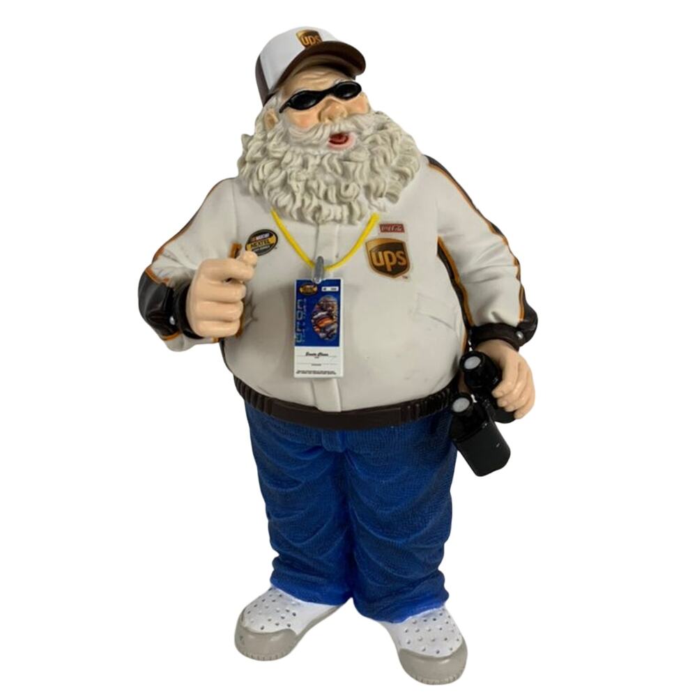 Nascar UPS Santa Figurine Jarrett 2008 Trevco Collectible Racing Fans Christmas